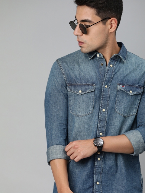 

Tommy Hilfiger Men Blue Regular Fit Faded Casual Shirt