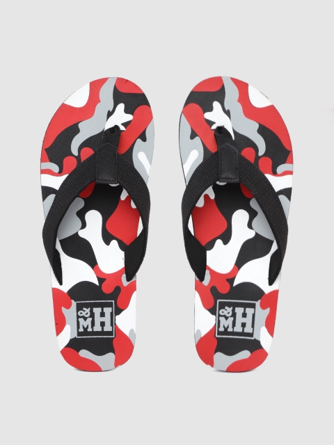 

Mast & Harbour Men Black & Red Camouflage Print Thong Flip-Flops