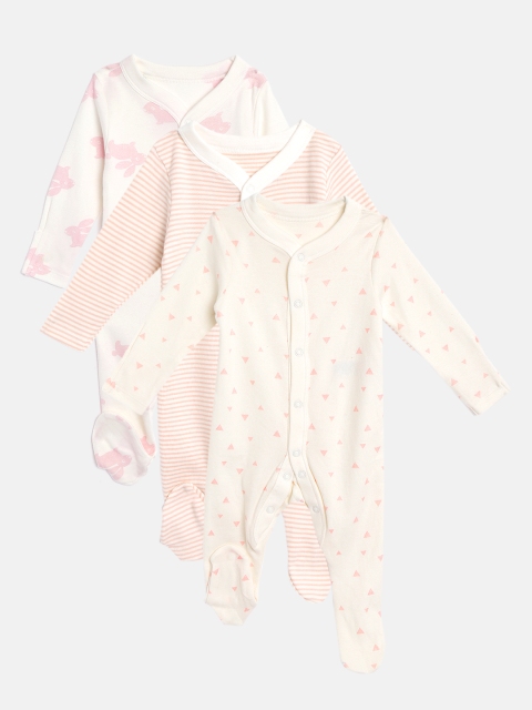 

Marks & Spencer Kids Pack of 3 Sleepsuits, Off white
