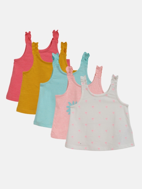 

Marks & Spencer Girls Pack of 5 Innerwear Vests, Multi