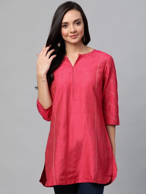 

Fabindia Women Fuchsia Solid Kurti