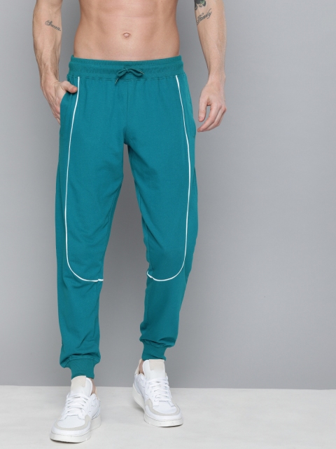 

HERE&NOW Men Teal Blue Solid Regular Fit Joggers