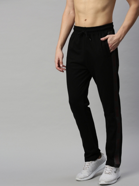 

HERE&NOW Men Black Solid Straight Fit Track Pants