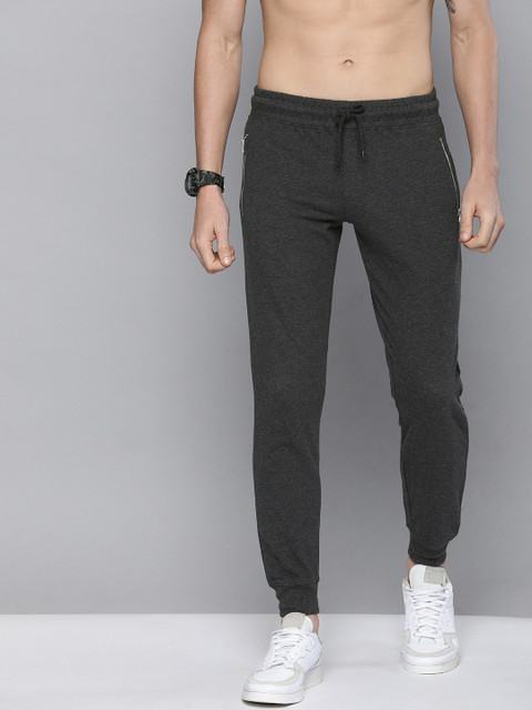 

HERE&NOW Men Charcoal Grey Solid Straight Fit Joggers