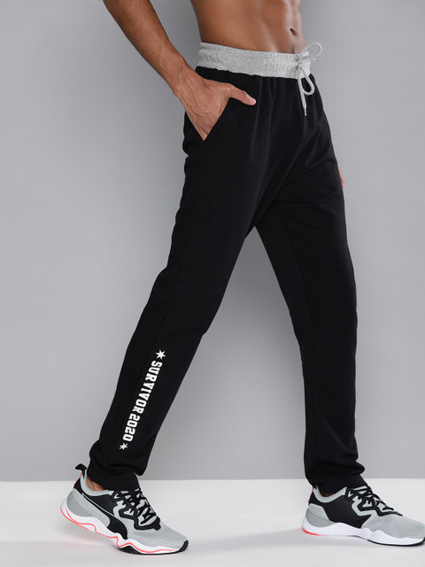 

HERE&NOW Men Black Printed Regular Fit Track Pants