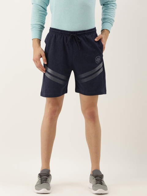 

Proline Active Men Navy Blue Striped Regular Fit Sports Shorts