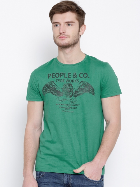 

People Green Printed T-shirt