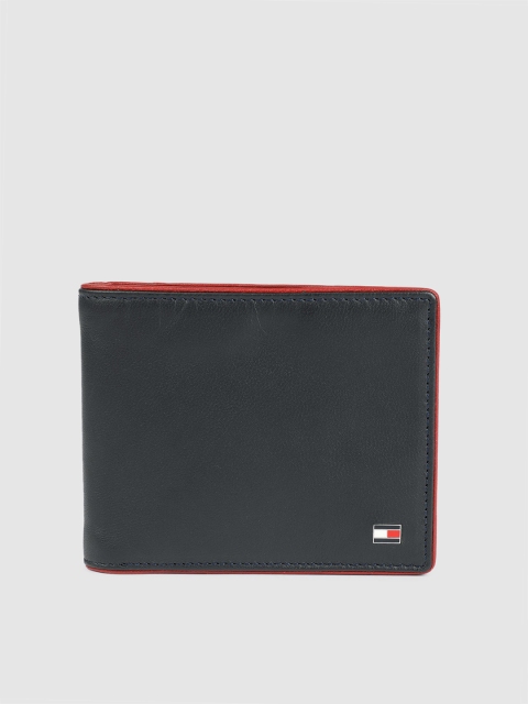 

Tommy Hilfiger Men Navy Blue Solid Genuine Leather Two Fold Wallet