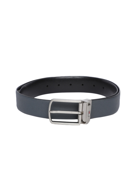 

Tommy Hilfiger Men Blue & Black Leather Reversible Belt