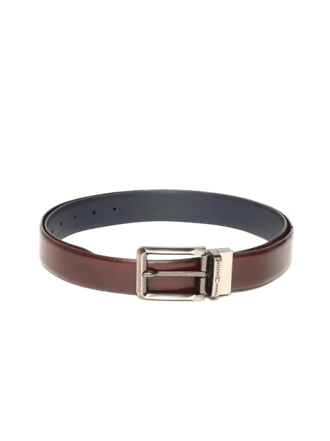 

Tommy Hilfiger Men Navy Blue & Coffee Brown Solid Leather Reversible Belt