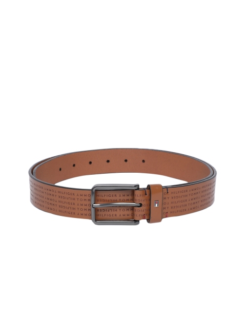 

Tommy Hilfiger Men Tan Brown Printed Leather Belt