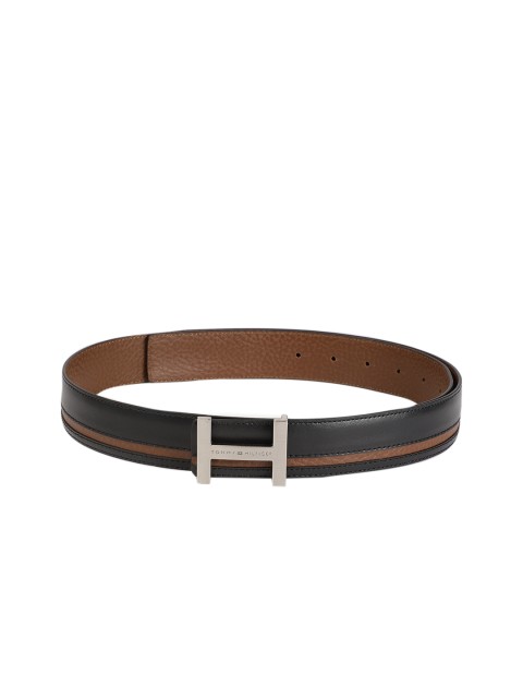 

Tommy Hilfiger Men Black & Brown Textured Reversible Leather Belt