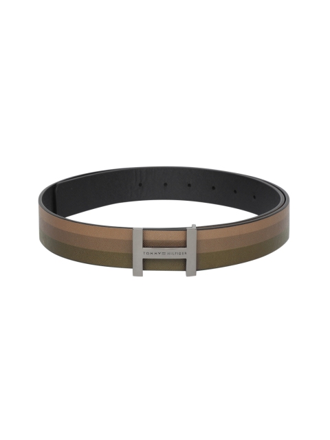 

Tommy Hilfiger Men Brown Striped Leather Belt