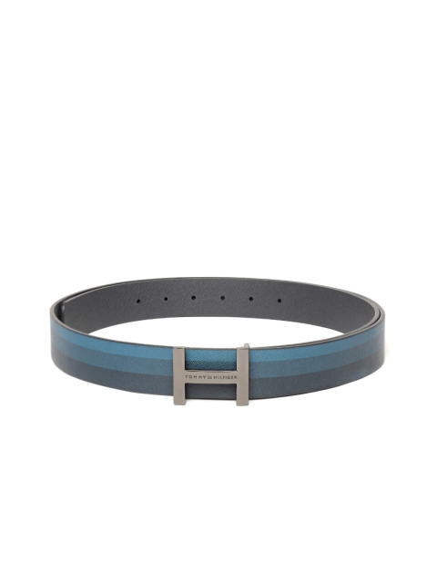 

Tommy Hilfiger Men Blue Striped Leather Belt