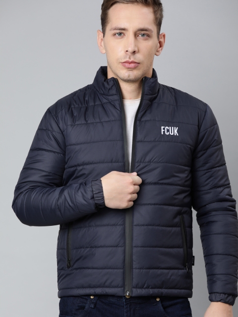 

French Connection Men Navy Blue Solid Puffer Jacket