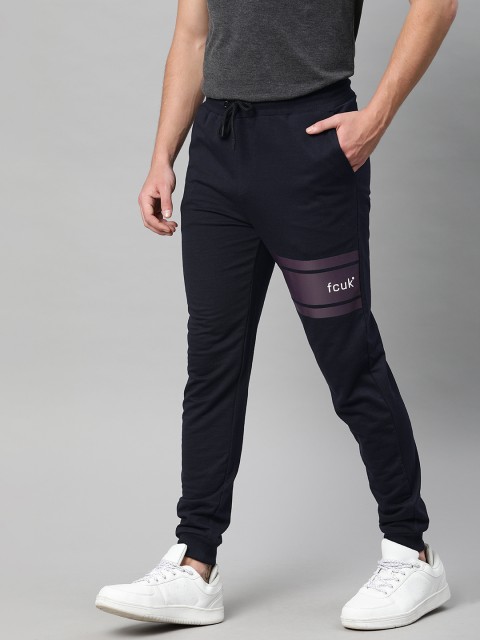 

French Connection Men's Navy Blue Solid Track Pants