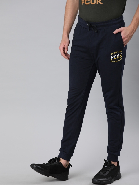 

French Connection Men's Navy Blue Solid Track Pants