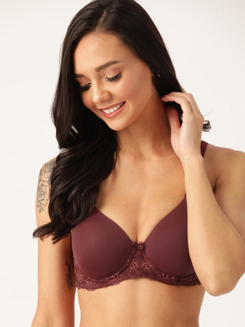 

DressBerry Burgundy Solid Underwired Lightly Padded Everyday Bra DB-DR-BRA-022BN