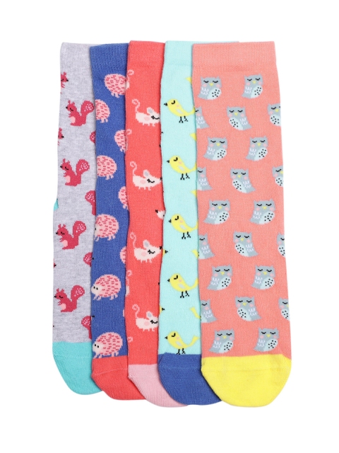 

Marks & Spencer Kids Pack of 5 Conversational Patterned Above Ankle-Length Socks, Blue