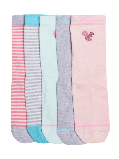 

Marks & Spencer Kids Pack of 5 Above Ankle-Length Socks, Grey melange