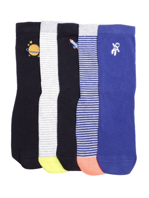 

Marks & Spencer Kids Pack of 5 Above Ankle-Length Socks, Blue