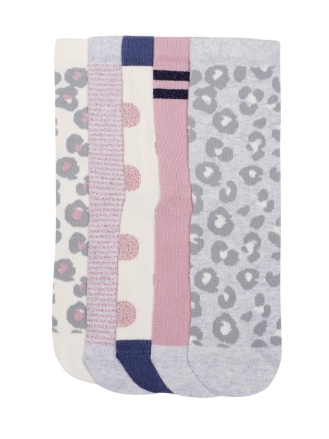 

Marks & Spencer Kids Pack of 5 Above Ankle-Length Socks, Grey melange