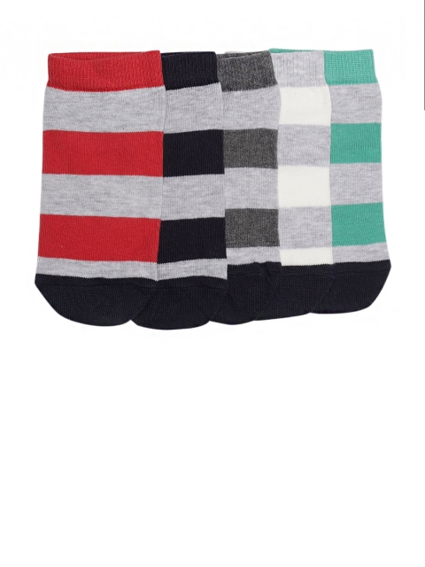 

Marks & Spencer Kids Pack of 5 Striped Ankle Length Socks, Red