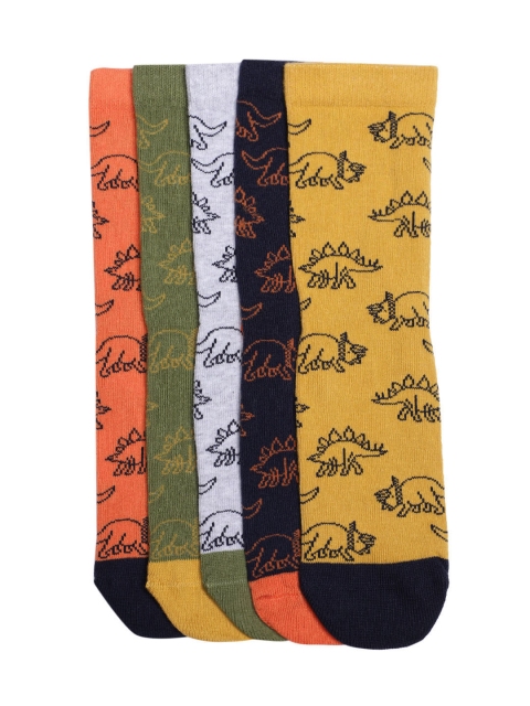 

Marks & Spencer Kids Pack of 5 Dinosaur Patterned Above Ankle-Length Socks, Mustard