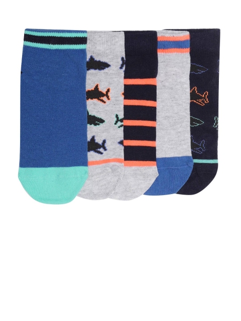 

Marks & Spencer Kids Pack of 5 Ankle-Length Socks, Grey melange