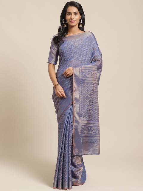 

Saree mall Purple & Golden Woven Design Saree