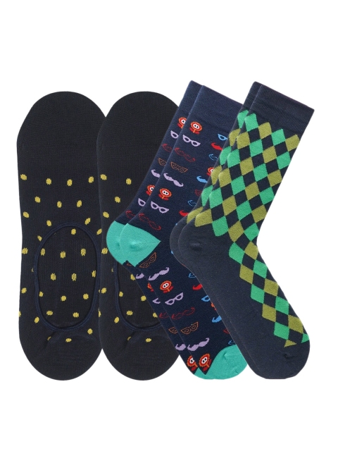 

Soxytoes Men Pack of 3 Navy Blue Patterned Socks