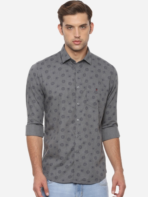 

Louis Philippe Sport Men Grey & Blue Super Slim Fit Floral Printed Casual Shirt