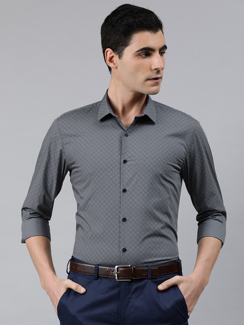 

Louis Philippe Sport Men Grey Super Slim Fit Printed Formal Shirt