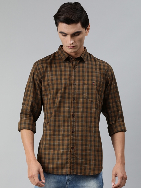 

Louis Philippe Sport Men Brown Super Slim Fit Checked Casual Shirt