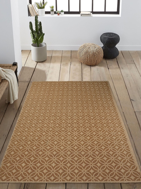 

Saral Home Beige & Brown Floral Anti-Skid Carpet