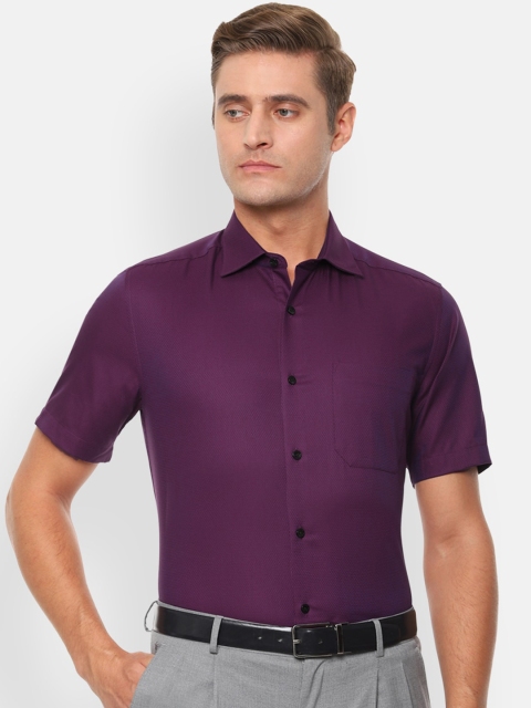 

Louis Philippe Men Purple Regular Fit Self Design Formal Shirt