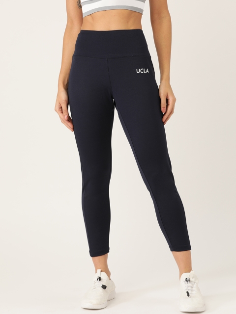 

UCLA Women Navy Blue Solid Crop Tights