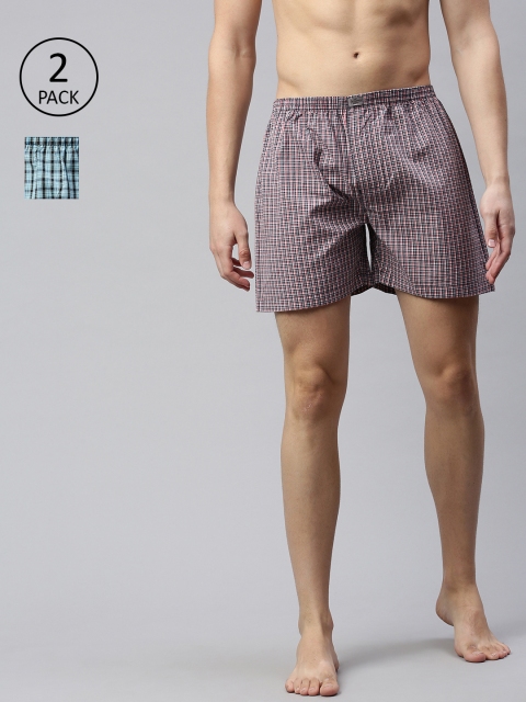 

Roadster Men's Black and Multi Colour Checked Pure Cotton Boxers