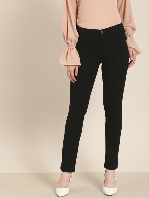 

all about you Women Black Regular Fit Mid-Rise Clean Look Stretchable Jeans