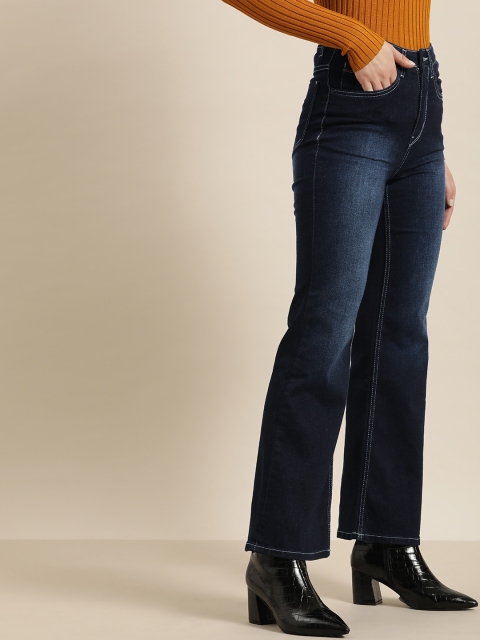 

all about you Women Blue Flared Mid-Rise Clean Look Stretchable Jeans