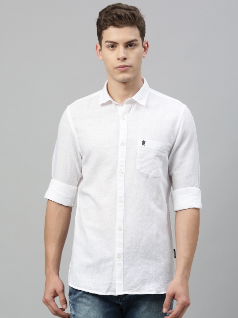 

French Connection Men White Slim Fit Solid Casual Shirt