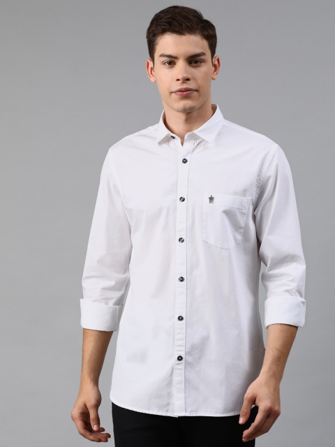 

French Connection Men White Slim Fit Solid Casual Shirt