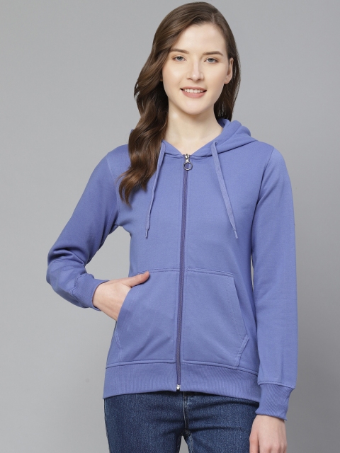 

Fort Collins Women Blue Solid Hooded Sweatshirt