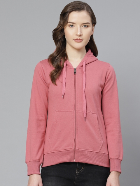 

Fort Collins Women Pink Solid Hooded Sweatshirt