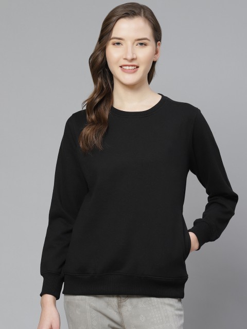 

Fort Collins Women Black Solid Sweatshirt