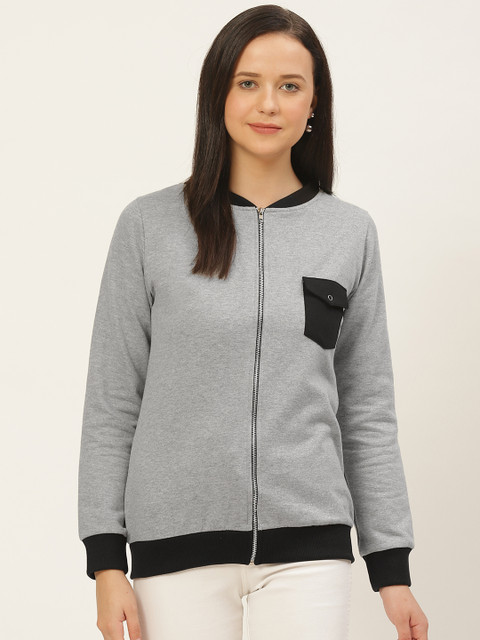 

Rigo Women Grey Melange Solid Sweatshirt
