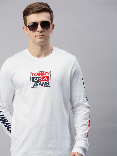 

Tommy Hilfiger Men White Printed Round Neck T-shirt