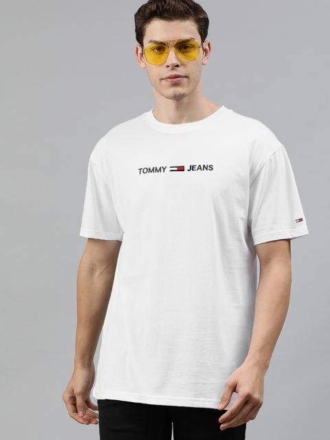 

Tommy Hilfiger Men White Solid Round Neck T-shirt