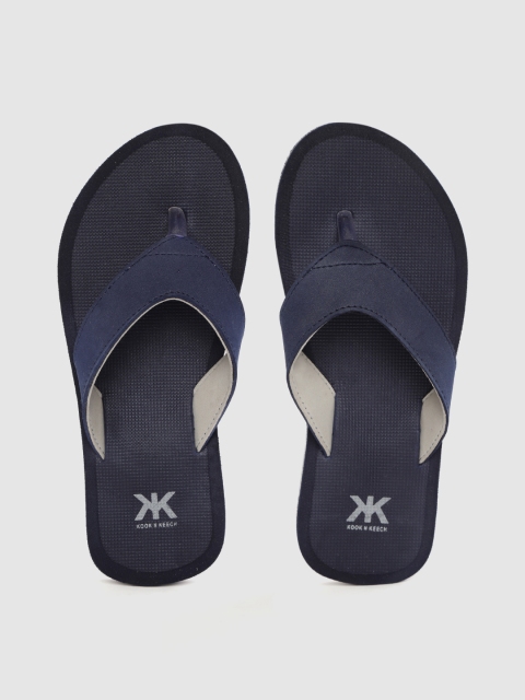 

Kook N Keech Men Navy Blue Self Checked Thong Flip-Flops