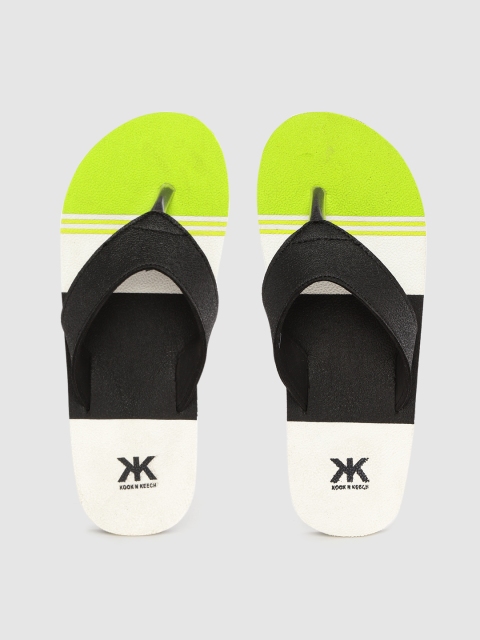 

Kook N Keech Men White & Black Colourblocked Thong Flip-Flops with Textured Detail